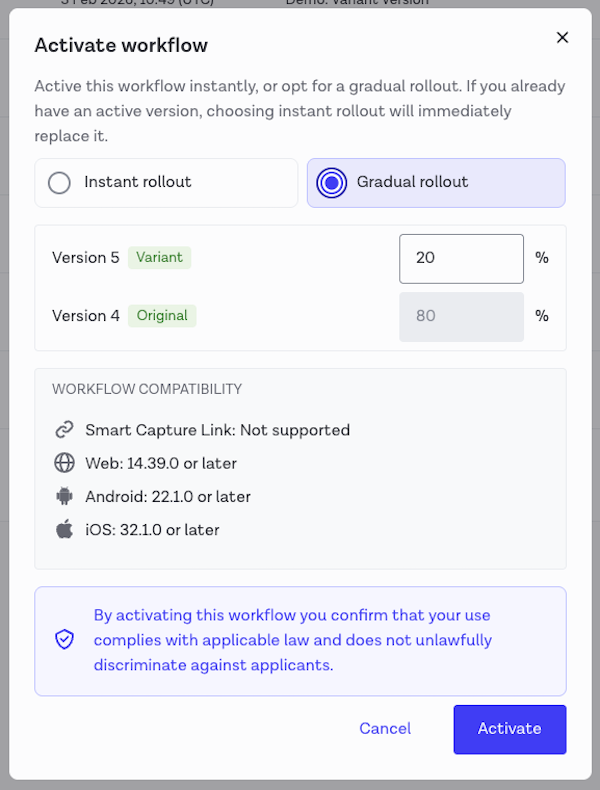 Gradual rollout allocation