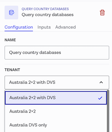 Query country databases task tenant